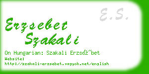 erzsebet szakali business card